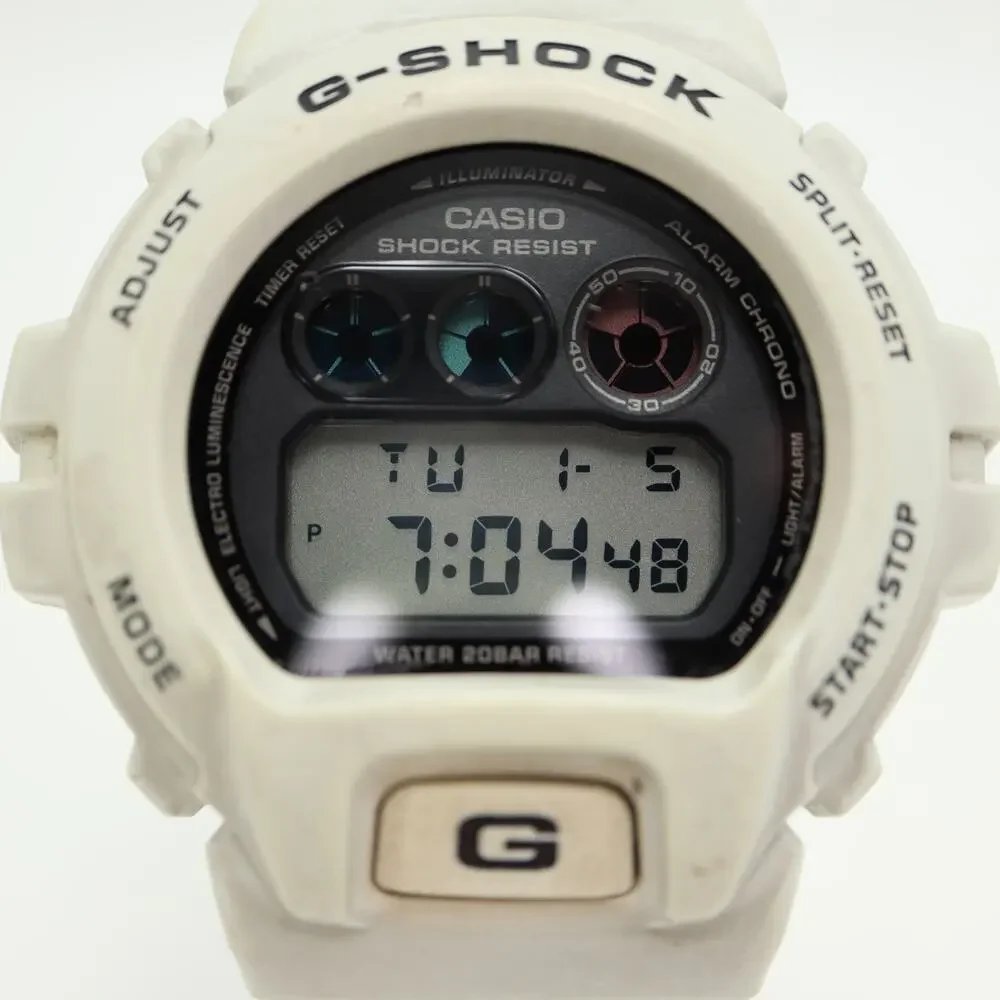 Casio G Shock DW-6900FS White 51mm Digital Watch Alarm Chrono w New Battery